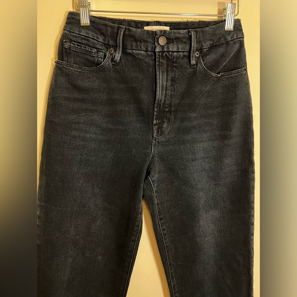 Good American Black Side Slit Straight Jeans - Picture 2 of 7